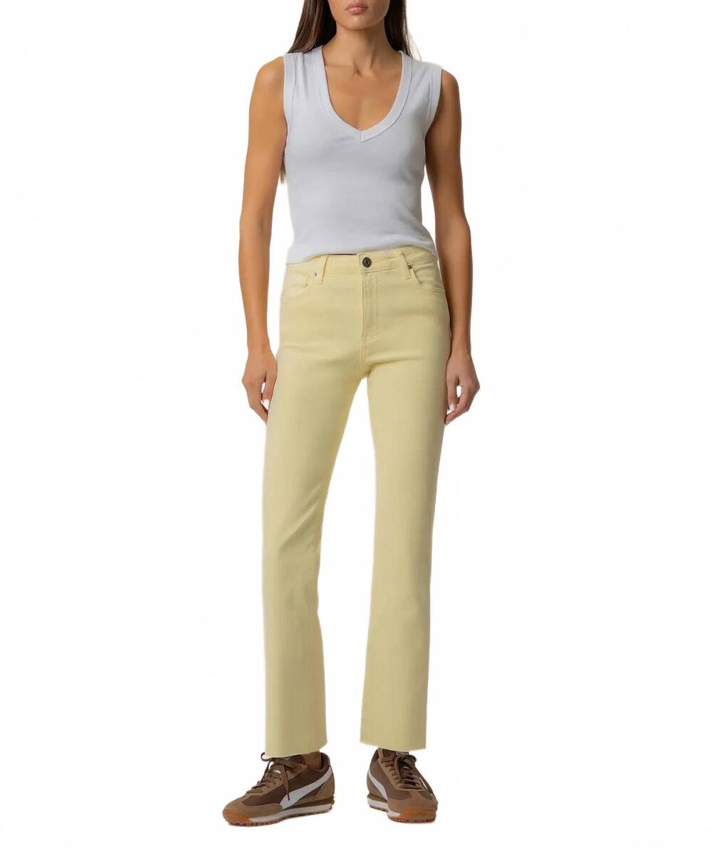 NEW KUT FROM THE KLOTH kelsey high rise fab flare jean in pale yellow